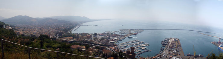 The entrance to the harbour of Salerno